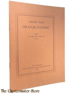 Brochure - ORDE VAN ORANJE-NASSAU 1961