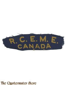 Shoulder title R.C.E.M.E. Royal Canadian Electrical and Mecanical Engineers (canvas)