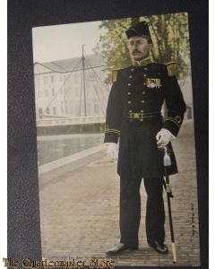 Prent briefkaart 1905 Luitenant ter Zee 1e klasse groot tenue