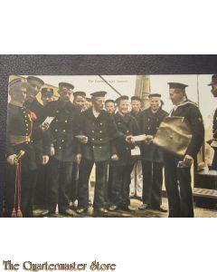 Prent briefkaart 1905 de facteur aan boord