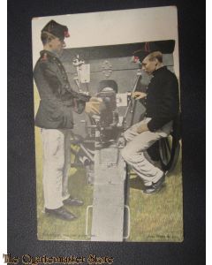 Prent briefkaart 1905 Inbrengen van het projectiel