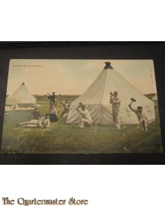 Prent briefkaart 1905 Opslaan der kamptenten