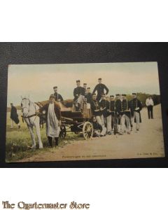 Prent briefkaart 1905 Cantinewagen bij een manouvre
