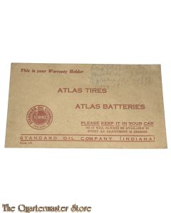 1930’s garantiehouder (envelop) van de Standard Oil Company (Indiana) voor Atlas-banden en -accu's