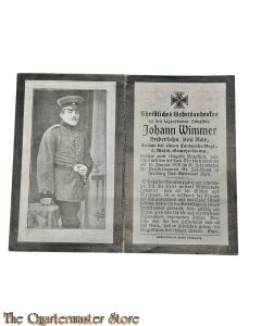 In Memoriam Karte/Death notice, landwehr Regt,  5. Masch gew Komp 1918
