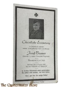 In Memoriam Karte/Death notice Grenadier Regt (Bjelgorod, Russia)