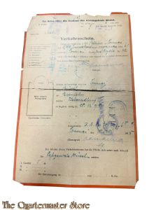 Verkehrschein Für Reise über die Grenzen des Armeegebiets hinaus 1918