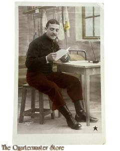 France - Postcard 1914 French soldier with lettter