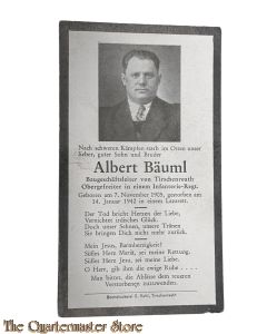 In Memoriam Karte/Death notice OGefr Inf Regt   (Russland)