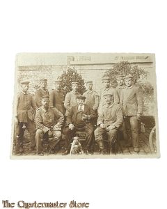 (Photo) Postkarte 1915 German soldiers with civilian and dog