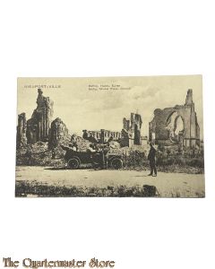France - WW1 postcard 1918 Nieuport-Ville Beffroi, Halles , Eglise
