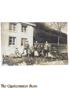 Photo 1914 Deutsche Soldaten mit Zivilisten 