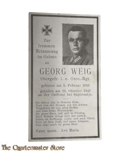 In Memoriam Karte/Death notice OGefr  Gren Reg (Rusland)