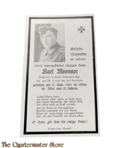 In Memoriam Karte/Death notice Gefr Inf Regt   (Russland)