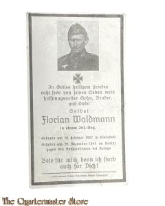 In Memoriam Karte/Death notice Soldat Infanterie  Regiment (Russland)