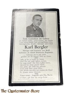 In Memoriam Karte/Death notice Gefr Inf Regt   (Russland)