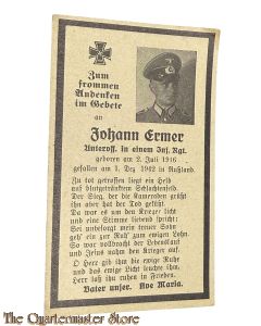 In Memoriam Karte/Death notice Infanterie Regt  (Rusland)