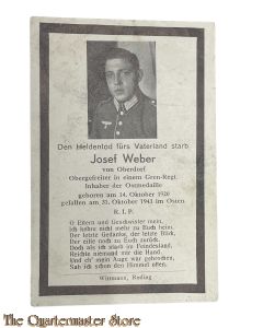 In Memoriam Karte/Death notice O Gefr Grenadier Regiment (Russland)
