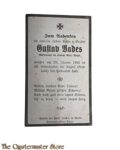 In Memoriam Karte/Death notice Gefr Art Regt   (Russland)