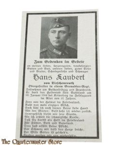 In Memoriam Karte/Death notice Gren. Regiment Rusland 