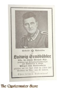 In Memoriam Karte/Death notice Uffz Gren. Regt  (Russland)