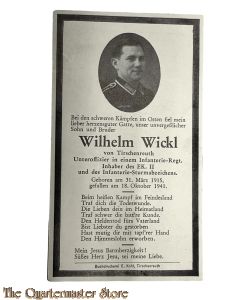 In Memoriam Karte/Death notice Uffz  inf Regt (Russland)