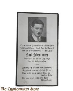 In Memoriam Karte/Death notice Gefr Inf Regt   (Russland)