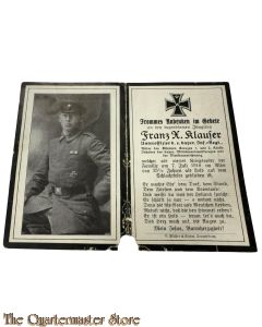 Death notice Uffz  Bayr Inf Regiment  1918