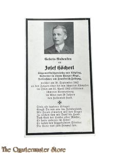 In Memoriam Karte/Death notice Gefr Panzer Regiment (Russland)