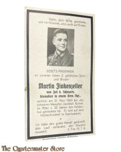In Memoriam Karte/Death notice Gren Regt (Russland)
