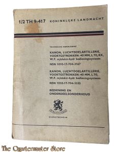 Voorschrift 1/2 TH 9-417 Kanon 40 mm bediening en onderdeelsonderhoud 