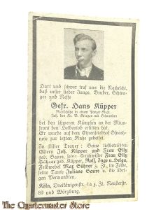 In Memoriam Karte/Death notice Richtschutze Panzer Regt Mius-Front