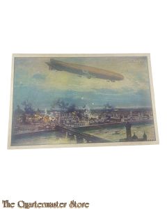 Postkarte/Postcard 1916 Deutscher Luftflotten-verein, Luftschiff Schutte-Lanz Warschau Bombardierend