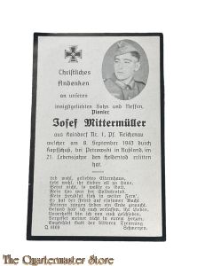 In Memoriam Karte/Death notice Obgefr. Inf. Regt  (Russland) 